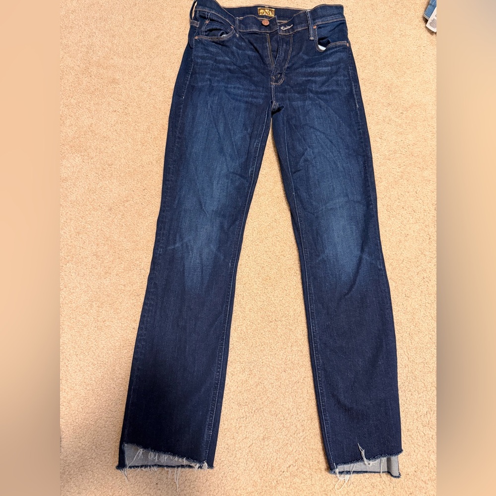 MOTHER Dark Blue Women's Straight-Leg Jeans
